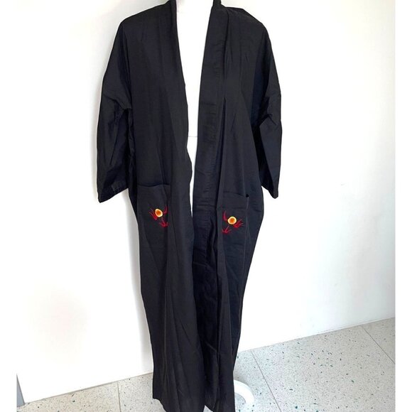 Spencer Gifts Robe Womens One Size OSFM Vintage Unisex Embroidered Dragon Black - Picture 12 of 12